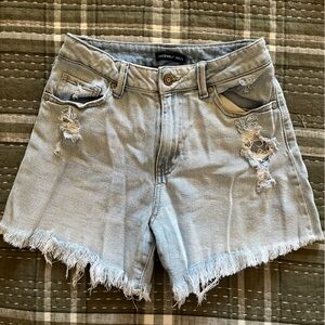 Sincerely Jules Distressed Light Blue Jean Shorts